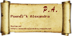 Psenák Alexandra névjegykártya